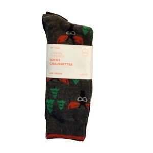Christmas Crew Socks Men's 4 pack Joe Fresh Assorted Patterns Moose Trees NWT